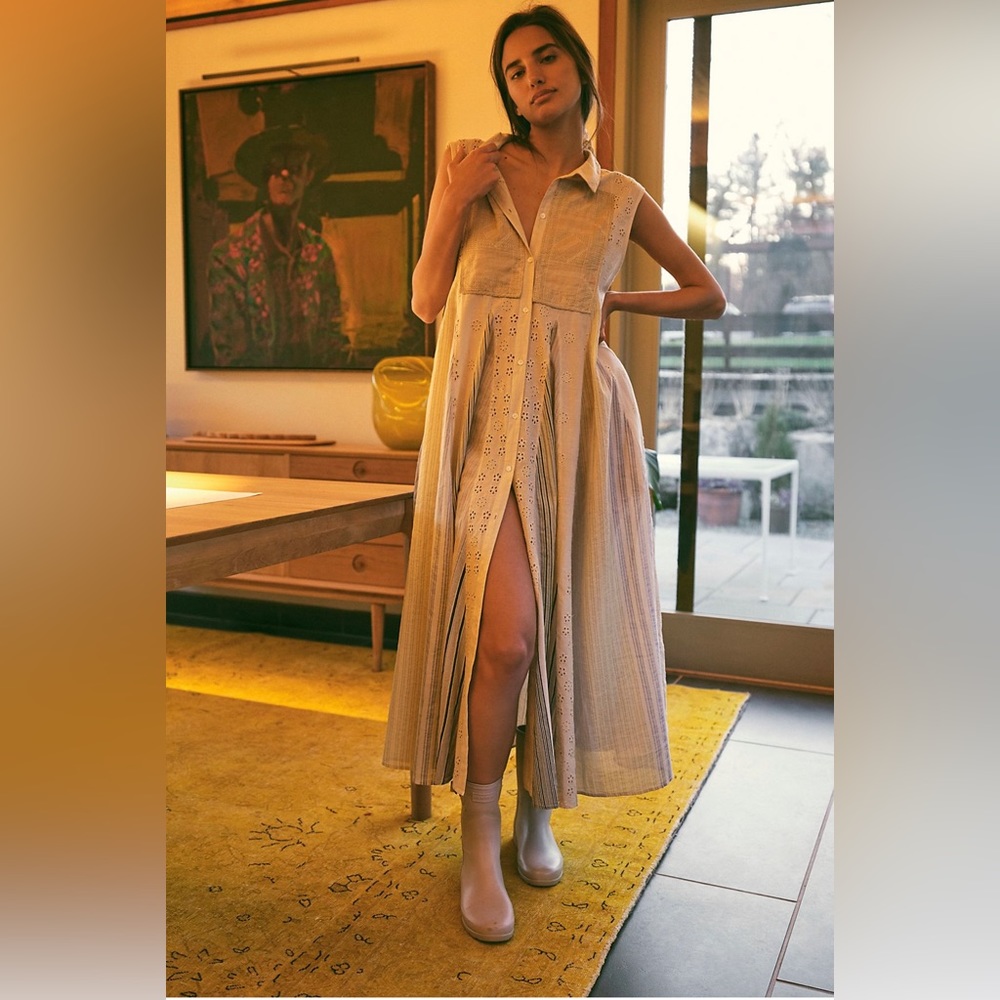 Free People | Splice N Stripe Midi Dress